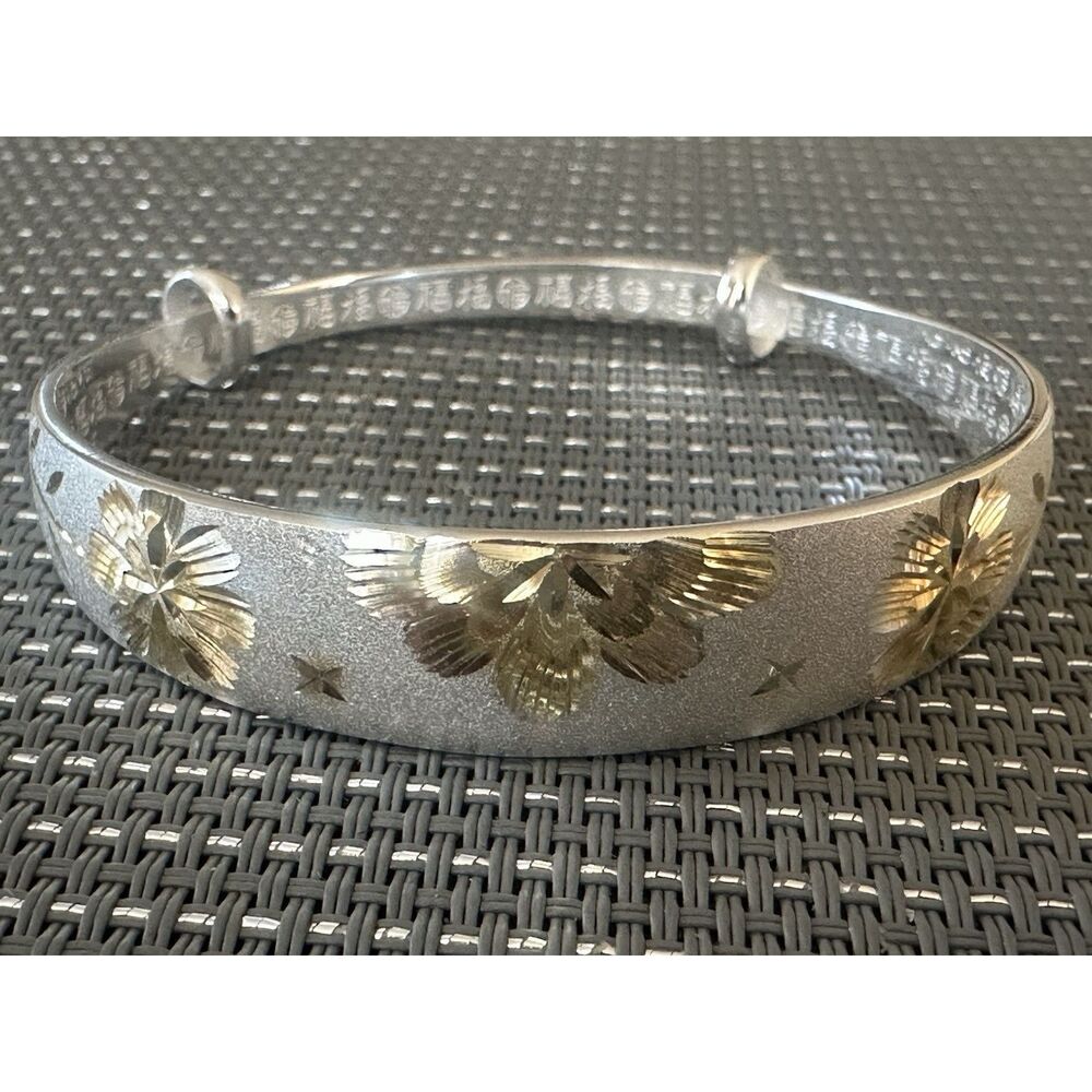 999 Pure Silver Two Color Adjustable Bracelet